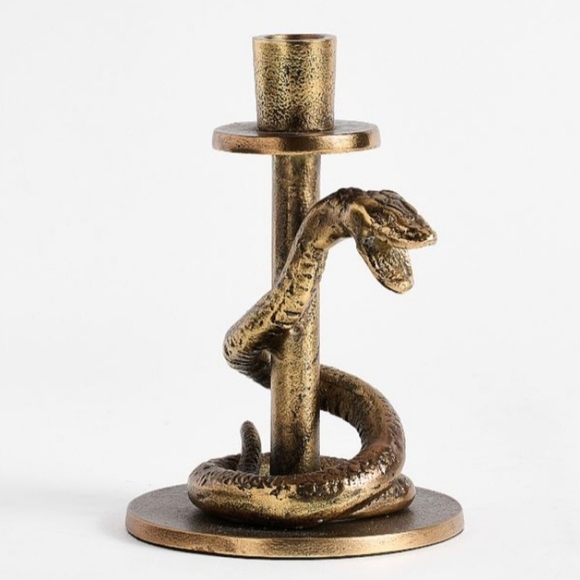 Pottery Barn Brass Serpent Candle Holders - Picture 2 of 7